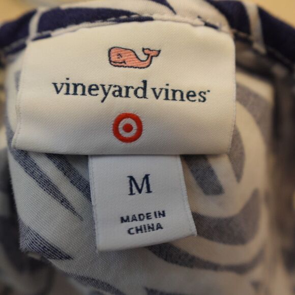 VINEYARD VINES TARGET BELTED SLEEVELESS SUNDRESS ROUGH SEAS RUFFLED STRAPS M - Picture 8 of 12